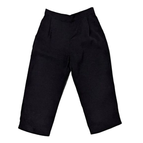 NWT ELENA WANG Black Minimalist Cropped Pants M - Picture 1 of 5